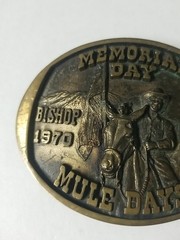 Vintage 1970/1991 Bishop, CA Mule Days Solid Bronze Belt Buckle 1846 of 3000