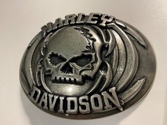 Harley-Davidson Willie G Skull belt buckle.#97830-08VM.Antique nickel plated .