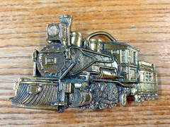 Train Belt Buckle The Great American Buckle Company Locomotive 1981 Vintage