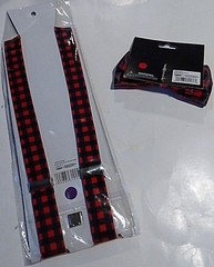 New Red Checked SUSPENDERS And BOW TIE Spiff Up Your Wardrobe With Matching Set