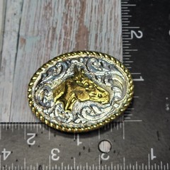 VTG Western Crumrine Heavy Silver Plate Jewelers&rsquo; Bronze Belt Buckle Horse