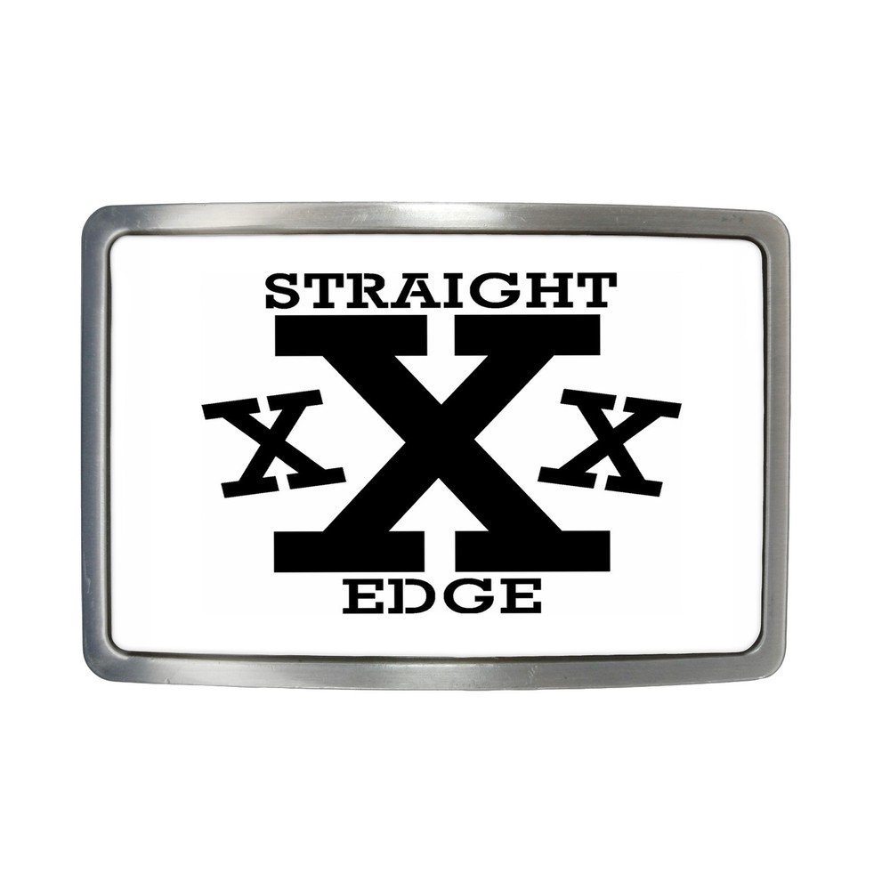 Straight Edge Belt Buckle – Hardcore Punk XXX Rectangle Belt Buckle – 281