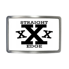 Straight Edge Belt Buckle – Hardcore Punk XXX Rectangle Belt Buckle – 281