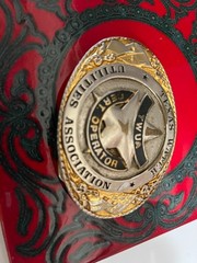 Texas Water Utilities Assc Vintage Brass Belt Buckle Creative Casting Denison