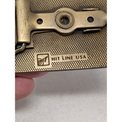 Vintage DA Lubricant Company Belt Buckle Brass Tone Hit Line USA Industrial Logo