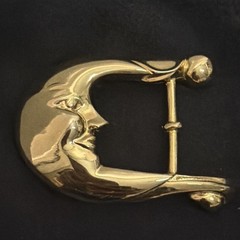 Barry Kieselstein cord sterling 925 gold vermeil moon face buckle
