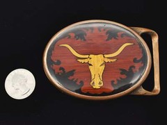 Von West Tech Ether Guild Blank Longhorn Bull Steer 1970s Vintage Belt Buckle