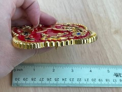 Western Buckle Gold Red Cowboy 4.5 »x3.5 » for 2 » Hooey Buckle Hebilla Vaquero