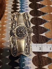Vintage Gold Tone Buckle Beautiful Details Two Piece Buckle Unisex
