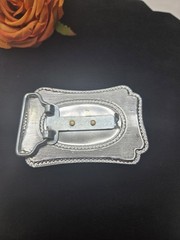 VINTAGE COVERED WAGON OVAL CENTER SILVERTONE BELT BUCKLE Cowboy Stagecoach