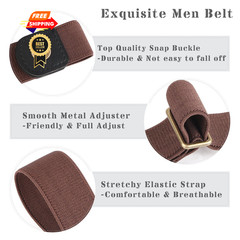 XZQTIVE No Buckle Invisible Fits waist size 36&Prime;-50&Prime;, 2 Pack Black&brown