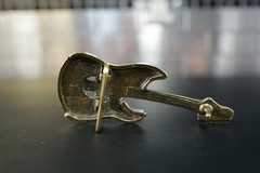 Guitar Belt Buckle – Brass Instrument Music Buckle 4 3/4s inches long Rock