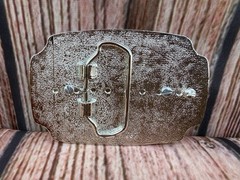 Western Belt Buckle Eagle Coin Design Silver Tone Floral Engraved USA