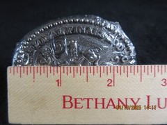 Hesston Vintage Rodeo Belt Buckle 1988 METAL Original Wrap National Finals 3×2