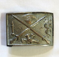 Vintage Belt Buckle Unknown Era Some Sort Of Mason Or Military Civil War???