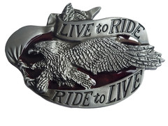 Silver Finish Biker Belt Buckle – Western Biker Belt Buckle Live to Ride