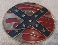 Belt Buckle Flag & Flames