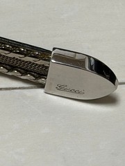 GUCCI Pre-Owned Silver Thin Leather Belt