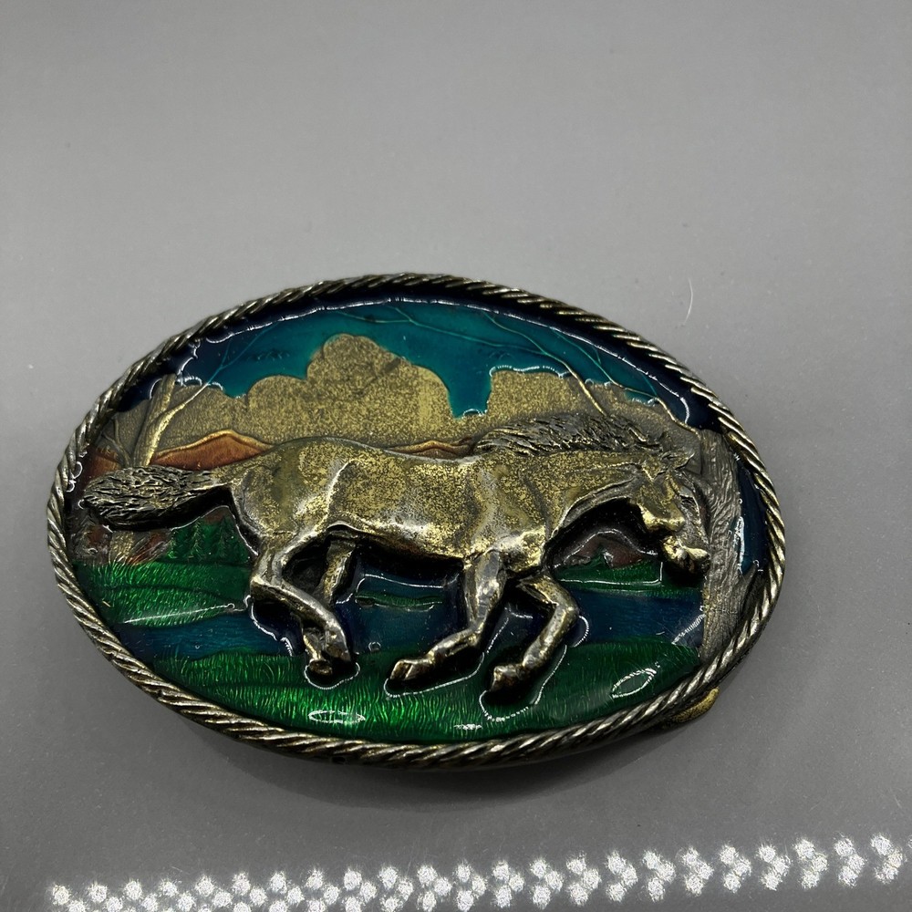 Great American Buckle Co. Chicago Serial #747 Horse Western Cowboy USA