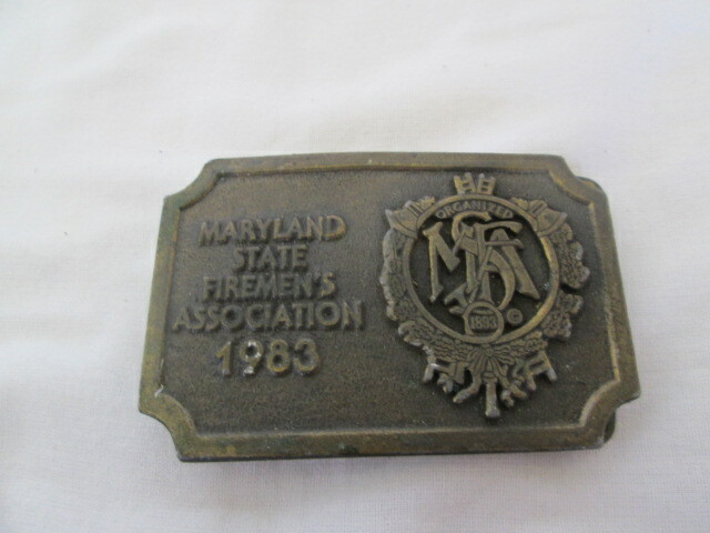 Maryland State Firemen&rsquo;s Association Belt Buckle 1983 Vintage Hit Line USA RARE