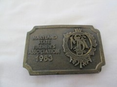 Maryland State Firemen&rsquo;s Association Belt Buckle 1983 Vintage Hit Line USA RARE