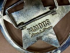 Famous Stars & Straps Five Point Star Logo See-Trough Silver Color Belt Buckle