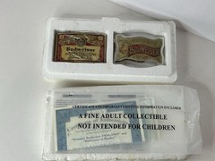 2pc NIB Bradford Exchange Budweiser Beer Belt Buckles Collection W COA A1223