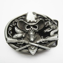 Vintage Style Rodeo Skull Cowboy Black Enamel Belt Buckle also Stock in the US