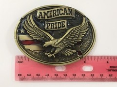 American Pride Belt Buckle USA Flag Eagle Western Cowboy Patriot Men Belt Buckle