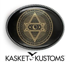 Tarot Pentagram Belt Buckle – Moon Sun and Stars Magic Symbol Buckle – 614-SO