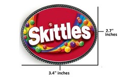 Skittles Candy Taste The Rainbow Belt Buckle Pewter Metal Limited Edition