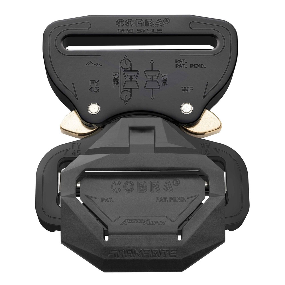 AustriAlpin 45mm / 1.75&Prime; Cobra Pro Style Snakebite Buckle Black – FY45KVF-LS