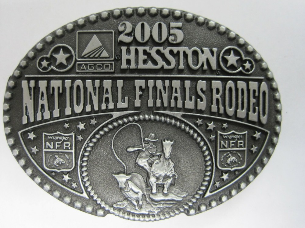 National Finals Rodeo Hesston 2005 NFR Youth (Small) Cowboy Buckle New AGCO PCRA
