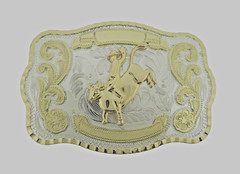 Rodeo Belt Buckle Gold Silver Metal Square Cowboy Men Women Vintage Texas State