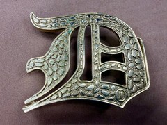 Initial Letter D Calligraphy Style Cutout Large Gold Color Belt Buckle