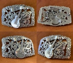 Unique Buckle 1973 Guitar Engraved Buckle Fits 1-1/2&Prime;(38mm) Wide Belt