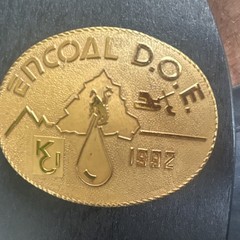 Men&rsquo;s Vintage Gold-Tone Encoal D.O.E. belt buckle from 1992