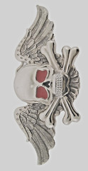 Skull Belt Buckle Skeleton Feather Silver Metal Halloween Pirate Costume Cosplay