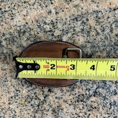Tony Lama Vintage Leather Belt Buckle Brown Embroidered Cow Head Laced Edge
