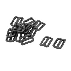 Travel Plastic Adjustable Backpack Glide Buckle Black 25mm Strap Width 15pcs