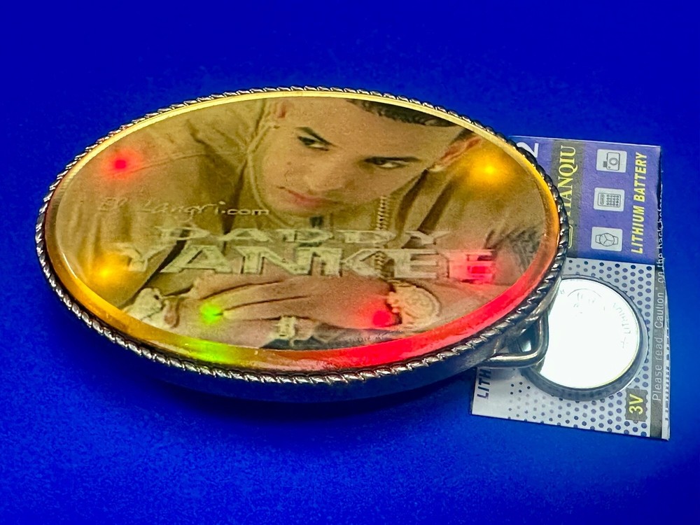 Daddy Yankee Rapper Led Light Flashing NOS Belt Buckle W/ Fresh Battery!