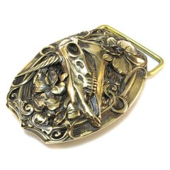 Belt Buckle « Unicorn », Immortal Beauty Belt Buckle, Unicorn with Flowers