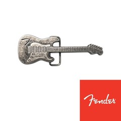 Fender Stratocaster Guitar Silver Toned Large Belt Buckle Western Rock Music