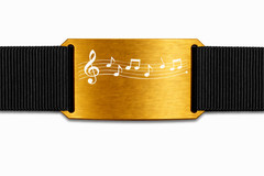 CRIOS Branding Belt Aluminium Buckle Gold Sheet Music Singing Club Musical Train Music