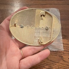 100% Real Jasper Lace Agate belt buckle floral white and gold tone metal buckle