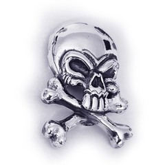 Skull with Crossed Bones Sterling Silver Belt Buckle