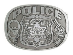 Police America&rsquo;s Finest We Serve and Protect Law Enforcement Metal Belt Buckle
