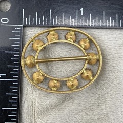 Vintage Paste Stone Buckle Rhinestone Gold Tone