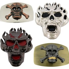 Large Men Skull Skeleton Belt Buckle Tattoo Goth Women Tribal Halloween Costume