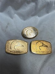 Vintage Ducks Unlimited Belt Buckle Lot of Three Buckles Wisconsin